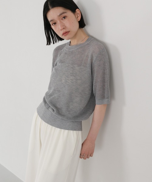 リブ編みクルーネックニット リブ編みクルーネックサマーニットsdpxyf6133 グリーン – [公式]SAISON