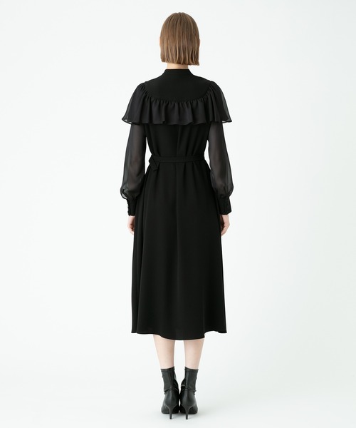 「LOULOU WILLOUGHBY」 長袖ワンピース 2 ブラック レディース_画像4