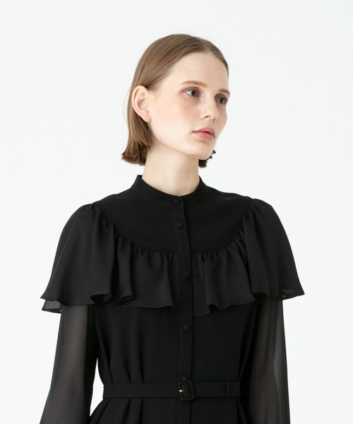 「LOULOU WILLOUGHBY」 長袖ワンピース 2 ブラック レディース_画像5