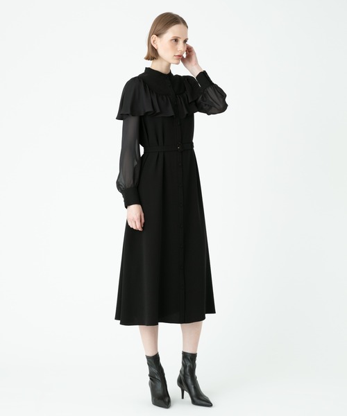 「LOULOU WILLOUGHBY」 長袖ワンピース 2 ブラック レディース_画像6