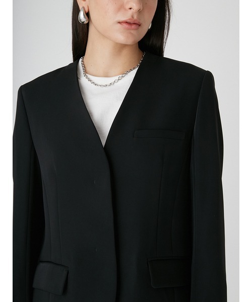 ミラオーウェン　ノーカラージャケット Mila Owen（ミラオーウェン） ジャケット ノーカラージャケット パッチ