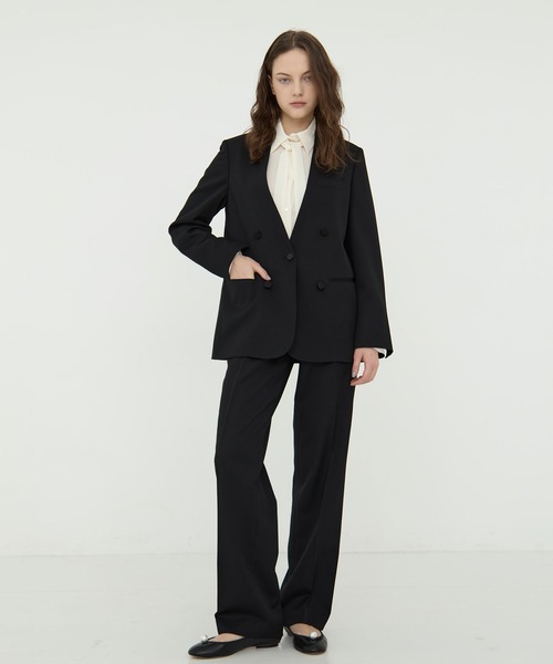 CINOH（チノ） ジャケット ノーカラージャケット BLACK FORMAL NO