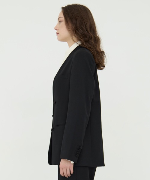 CINOH（チノ） ジャケット ノーカラージャケット BLACK FORMAL NO