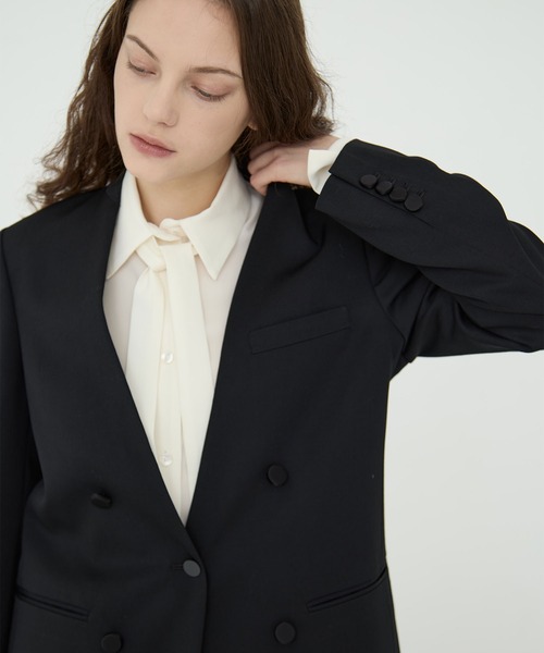 CINOH（チノ） ジャケット ノーカラージャケット BLACK FORMAL NO