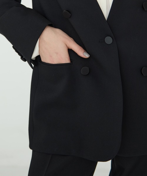 CINOH（チノ） ジャケット ノーカラージャケット BLACK FORMAL NO