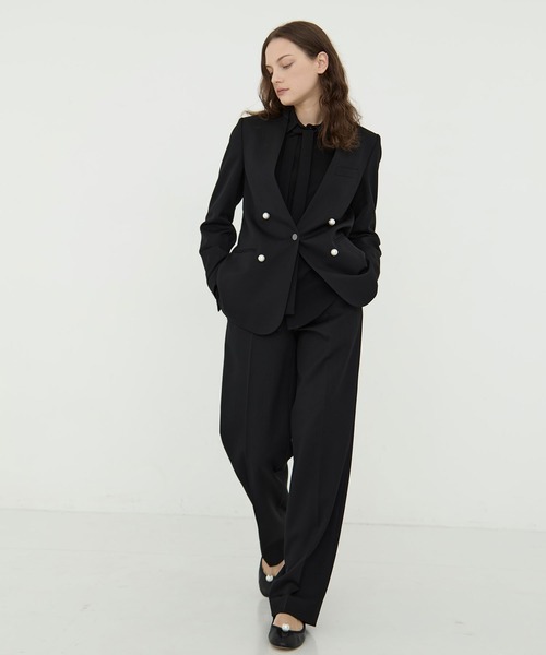 CINOH（チノ） ジャケット ノーカラージャケット BLACK FORMAL NO