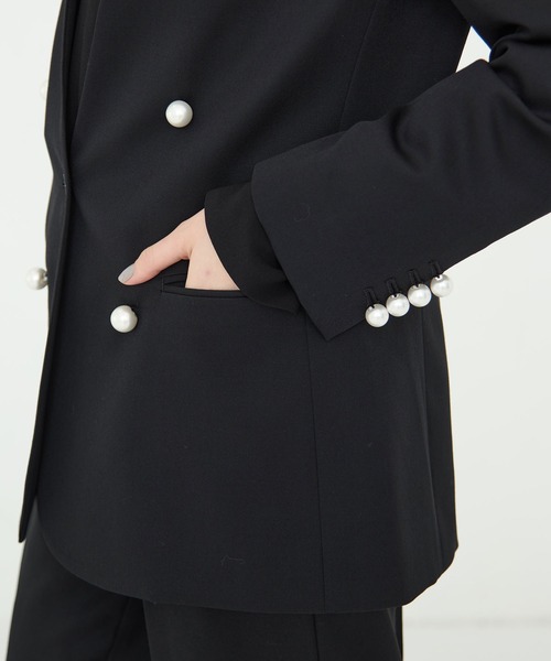 CINOH（チノ） ジャケット ノーカラージャケット BLACK FORMAL NO