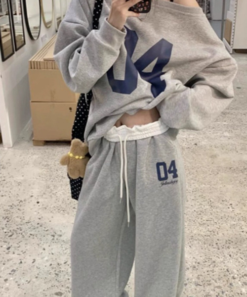 セットアップ ナンバリング スウェット 上下セットアップ レディース