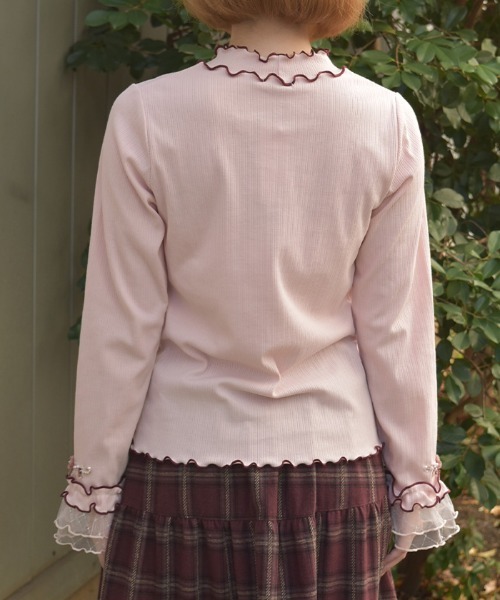 axes femme（アクシーズ ファム） tシャツ 格子ラメチュールメロープル