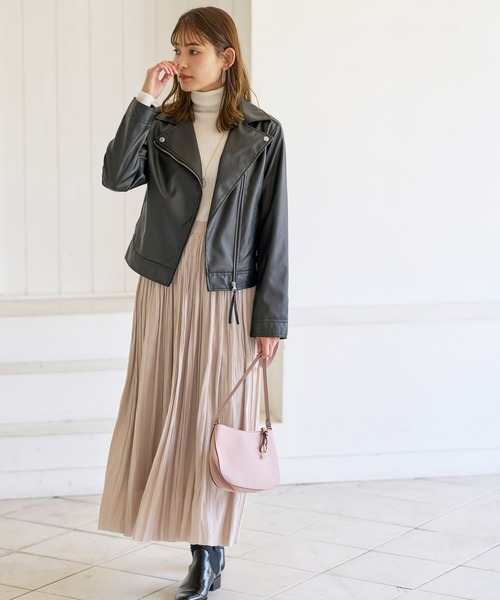 「BELLUNA PLUS」 ライダースジャケット MEDIUM ブラック レディース_画像2