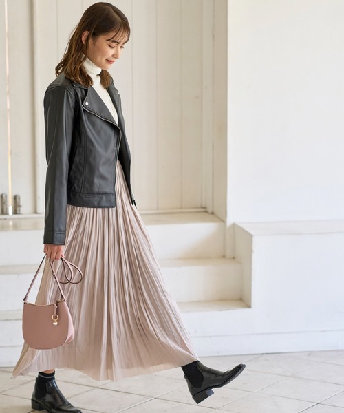 「BELLUNA PLUS」 ライダースジャケット MEDIUM ブラック レディース_画像3