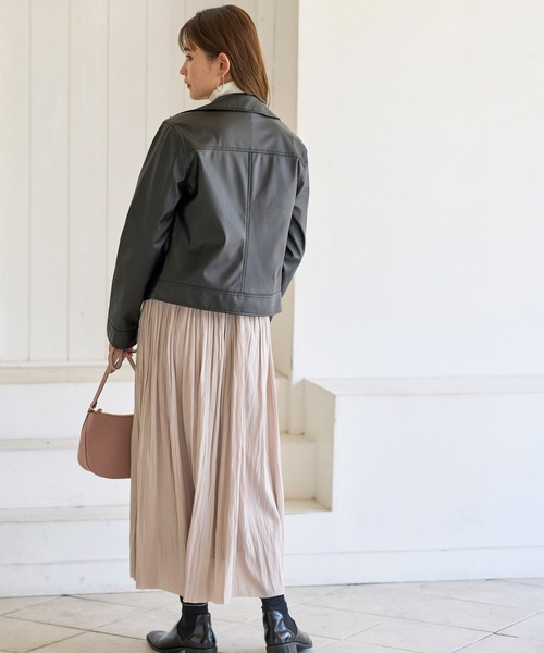 「BELLUNA PLUS」 ライダースジャケット MEDIUM ブラック レディース_画像5