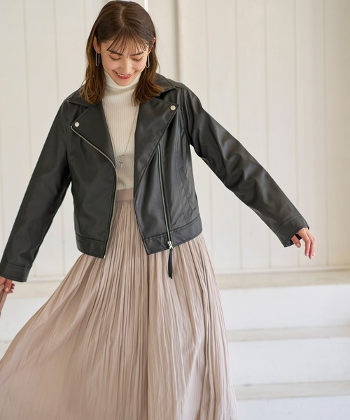 「BELLUNA PLUS」 ライダースジャケット MEDIUM ブラック レディース_画像6