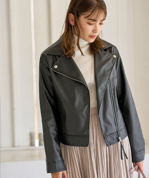 「BELLUNA PLUS」 ライダースジャケット MEDIUM ブラック レディース_画像7