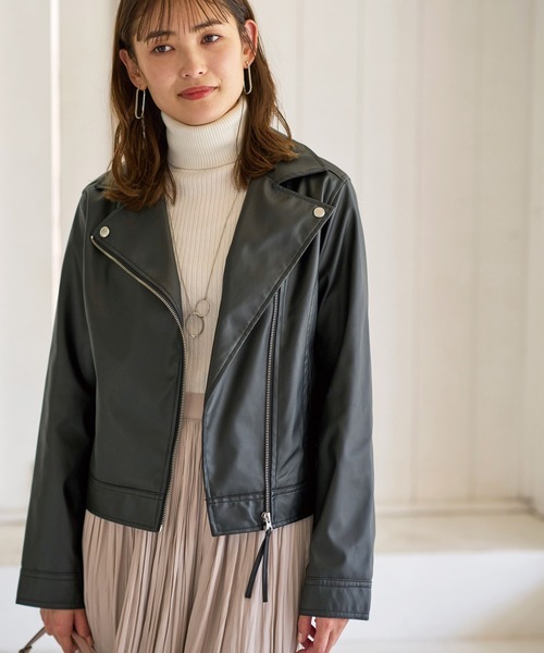 「BELLUNA PLUS」 ライダースジャケット MEDIUM ブラック レディース_画像8