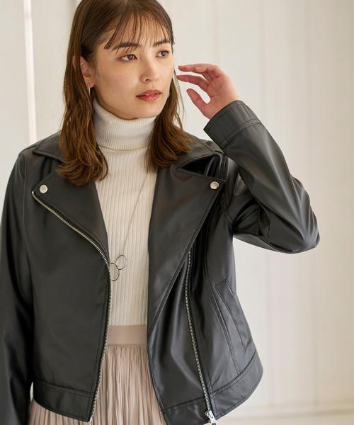 「BELLUNA PLUS」 ライダースジャケット MEDIUM ブラック レディース_画像9