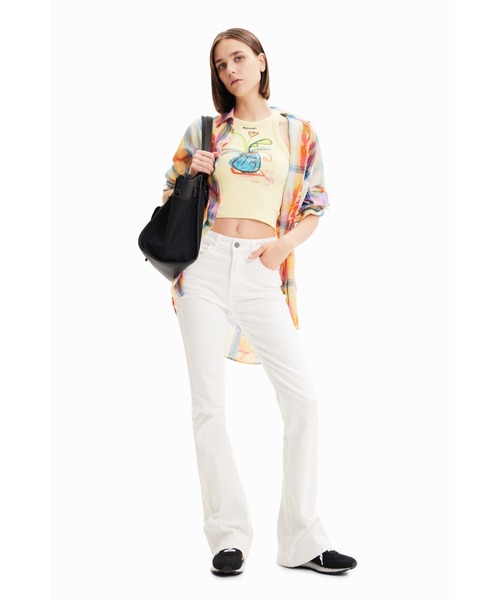 [Desigual] ботинки cut Denim брюки 42 белый женский 