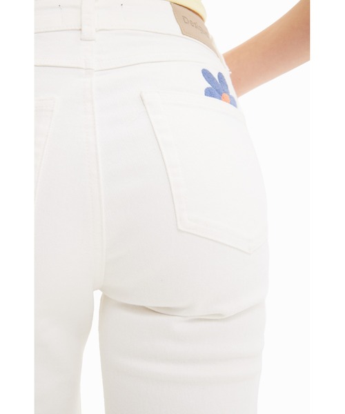 [Desigual] ботинки cut Denim брюки 42 белый женский 