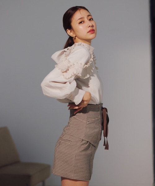 「SNIDEL」 長袖ブラウス ONE SIZE グレー レディース_画像5