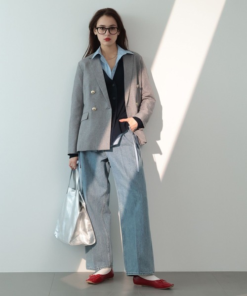 「saloon」 テーラードジャケット SMALL グレー レディース_画像3