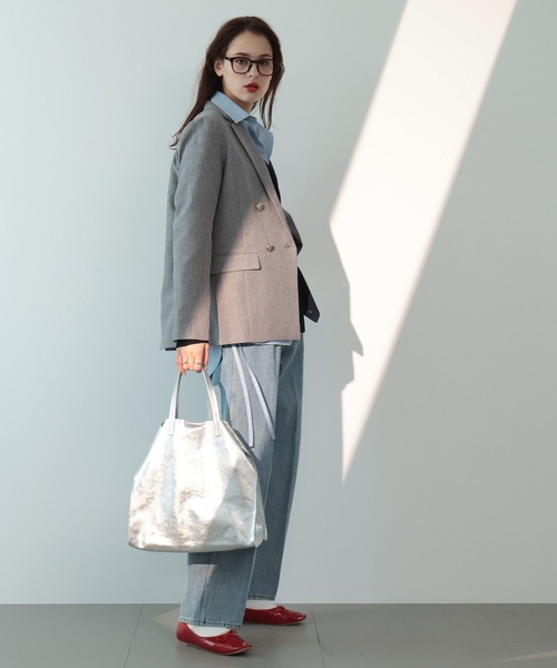 「saloon」 テーラードジャケット SMALL グレー レディース_画像4