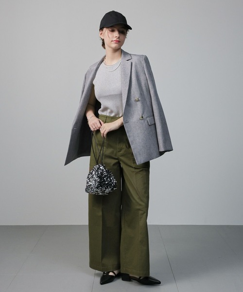 「saloon」 テーラードジャケット SMALL グレー レディース_画像8