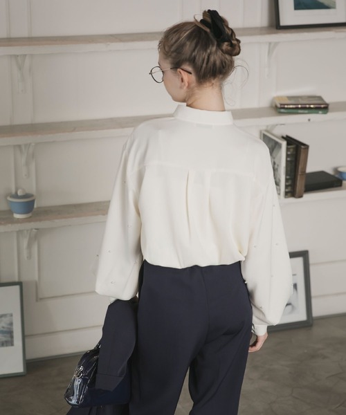 「BONLECILL noir」 長袖ブラウス FREE チャコールグレー レディース_画像8