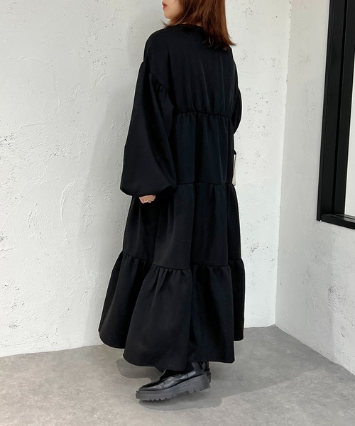 「apres jour mignon」 長袖ワンピース X-LARGE ブラック レディース_画像6