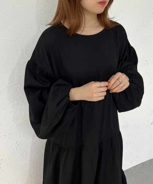 「apres jour mignon」 長袖ワンピース X-LARGE ブラック レディース_画像9