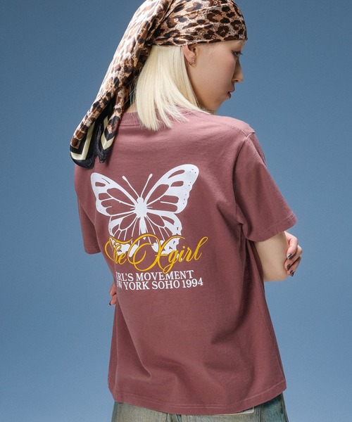 X-girl(エックスガール) tシャツ 半袖 BUTTERFLY AND LOGO S/S TEE X-girl(エックスガール) tシャツ 半袖 BUTTERFLY AND LOGO S/S TEE