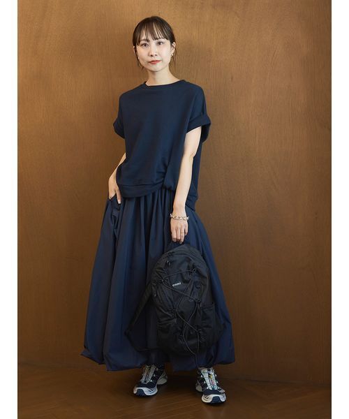 emmi ワンピース eco 裏毛プルオーバー×撥水バルーンスカートセット