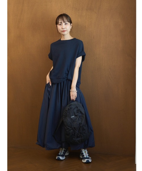 emmi ワンピース eco 裏毛プルオーバー×撥水バルーンスカートセット