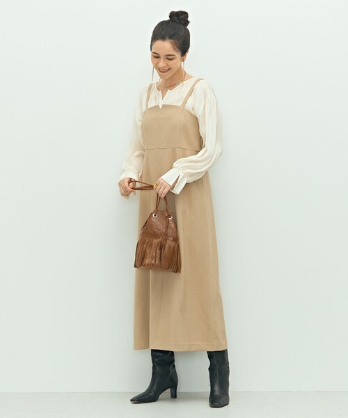 「NOLLEY'S」 サロペットスカート 36 ベージュ レディースの画像