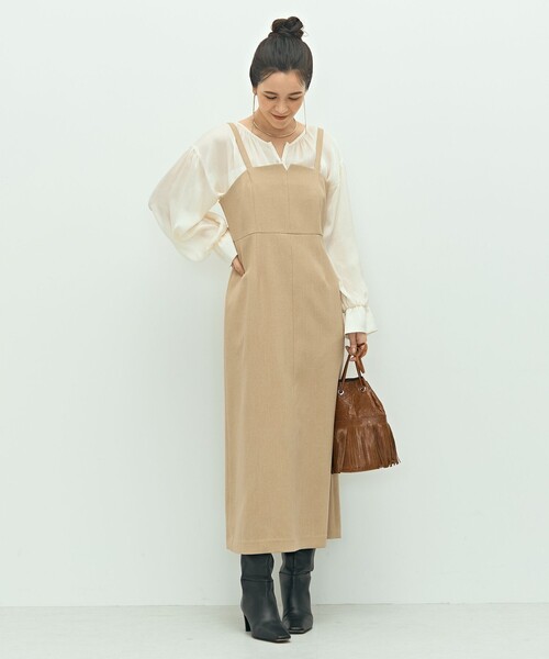 「NOLLEY'S」 サロペットスカート 36 ベージュ レディースの画像