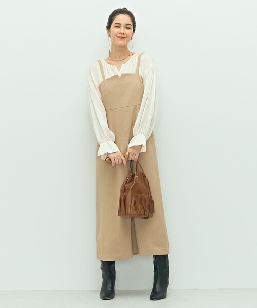 「NOLLEY'S」 サロペットスカート 36 ベージュ レディースの画像