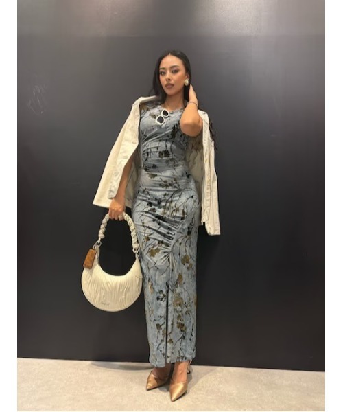 Desigual（デシグアル） ワンピース ボタニカル総柄ロングワンピース