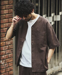 シャツ 半袖 LINEN COTTON V N...の詳細画像2