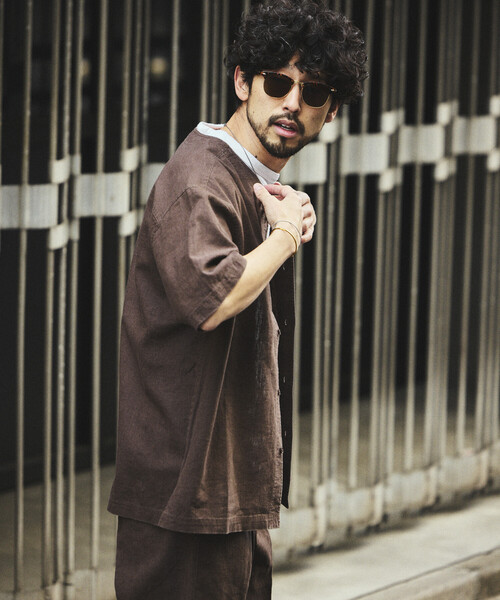FREAK'S STORE（フリークスストア） シャツ LINEN COTTON V NECK SHIRT