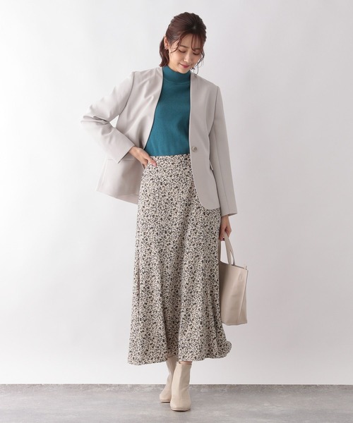 「GLOBAL WORK」 ノーカラージャケット LARGE グレイッシュベージュ レディース_画像8