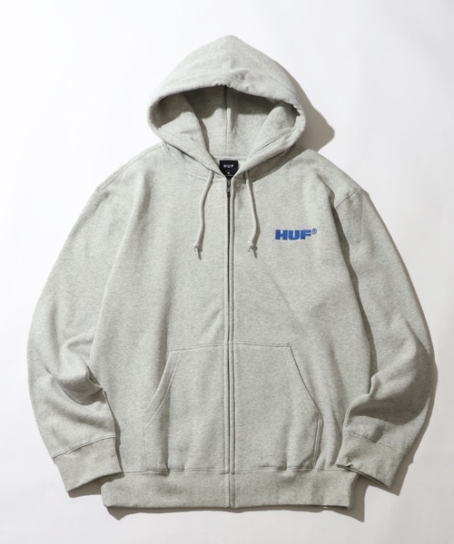 「HUF」 ジップアップパーカー M アッシュ メンズ