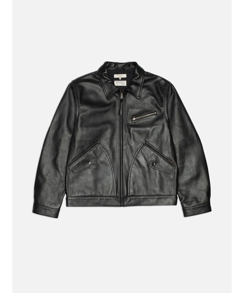 黒レザージャケット　ヌーディジーンズ 　革ジャン Nudie Jeans（ヌーディージーンズ） 革ジャン ライダース Blake Zip