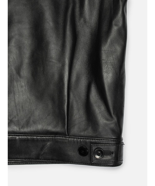 革ジャン ライダース Nudie Jeans/ヌーディージーンズ Blake Zip Jacket Leather / ジップジャケット Blackの画像