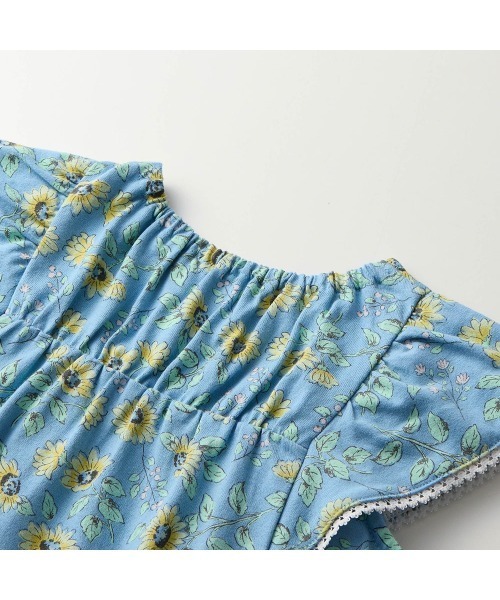 GITA ワンピース ひまわり柄肩フリルワンピース キッズ 子供服 女の子 
