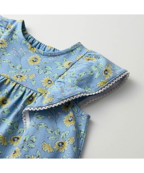 GITA ワンピース ひまわり柄肩フリルワンピース キッズ 子供服 女の子