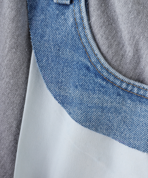 ワイドパンツ ジーンズ DISCOVERED / ディスカバード Sweat x Denim Pants メンズ レディースの画像