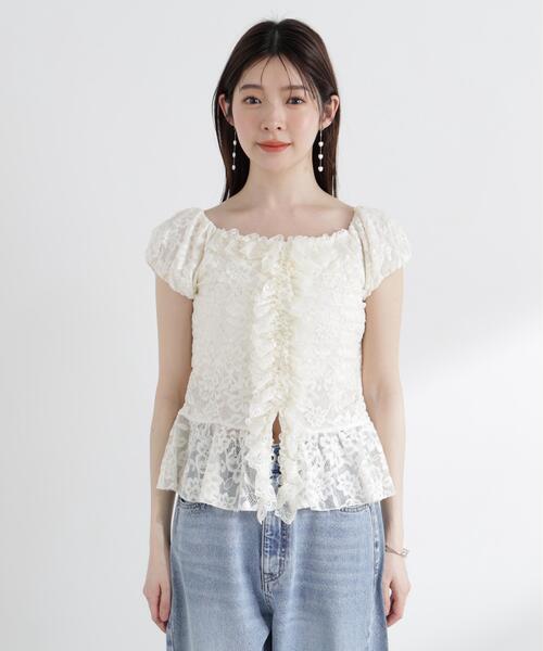 tシャツ 「ａ」レースフリルカットソー / 1216169501 レディースの画像