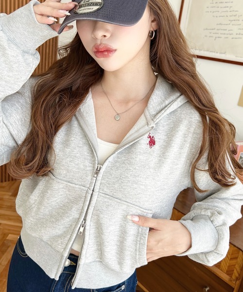 U.S. POLO ASSN.（ユーエスポロアッスン） ジップアップパーカー M 杢