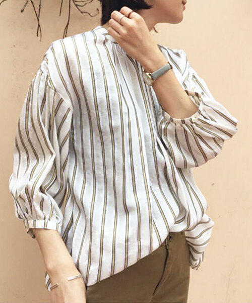 「LE GLAZIK」 7分袖ブラウス ONE SIZE ベージュ レディース_画像8