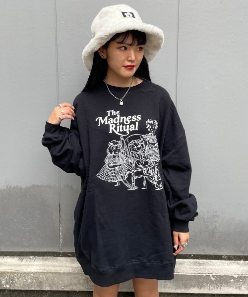 「Candy Stripper」 長袖ワンピース 2 ブラック レディース_画像3