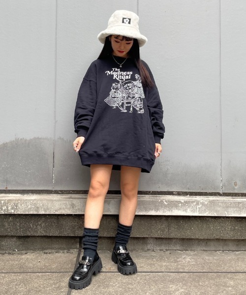 「Candy Stripper」 長袖ワンピース 2 ブラック レディース_画像5